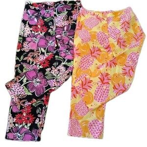 2 Lilly Pulitzer Pants Size 10 Floral/Pineapple Capris